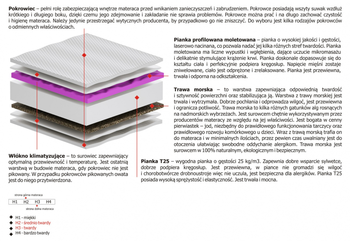 Materac Lima Molet 70x225 cm