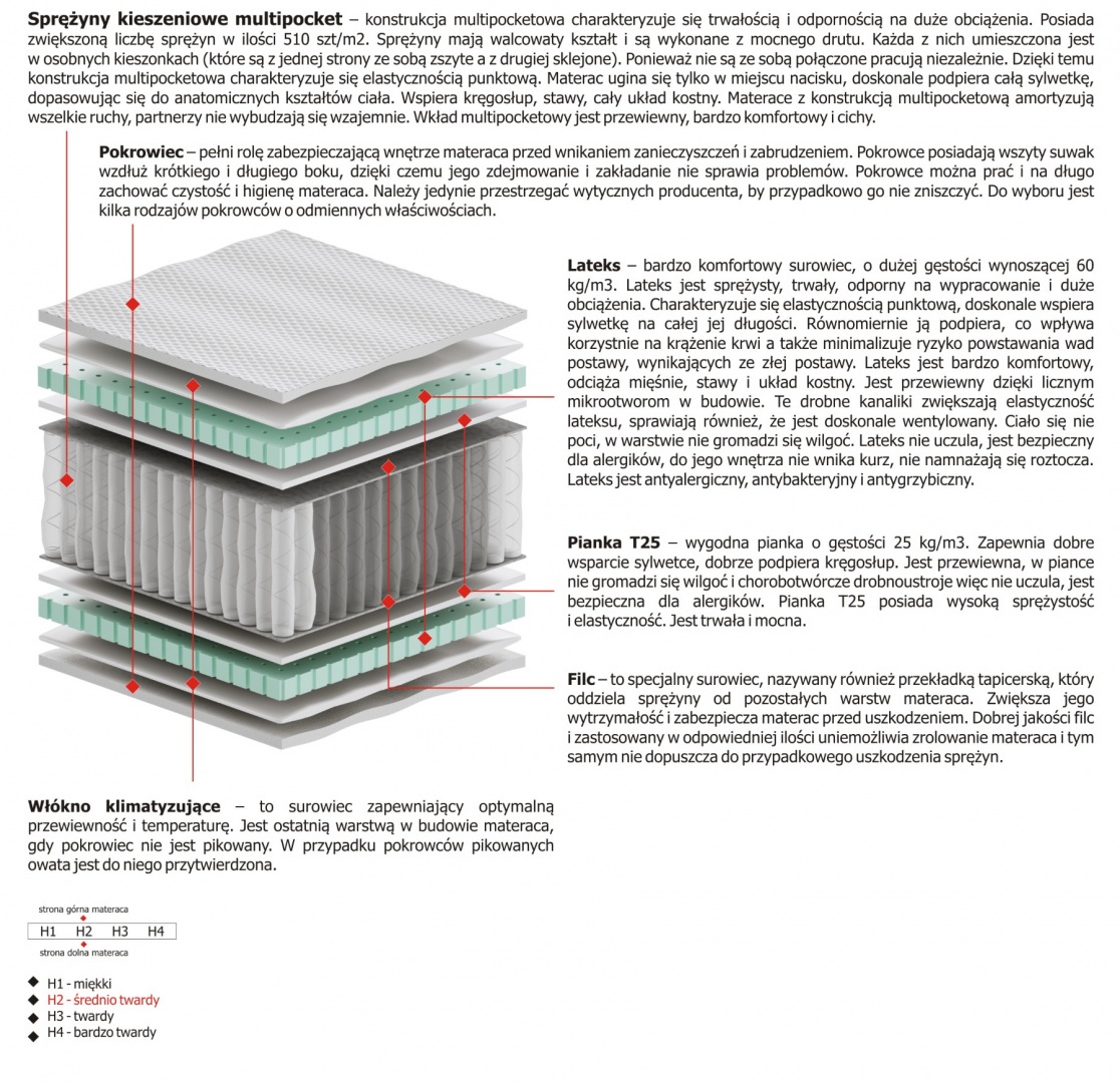 Materac Febe Multipocket 100x170 cm