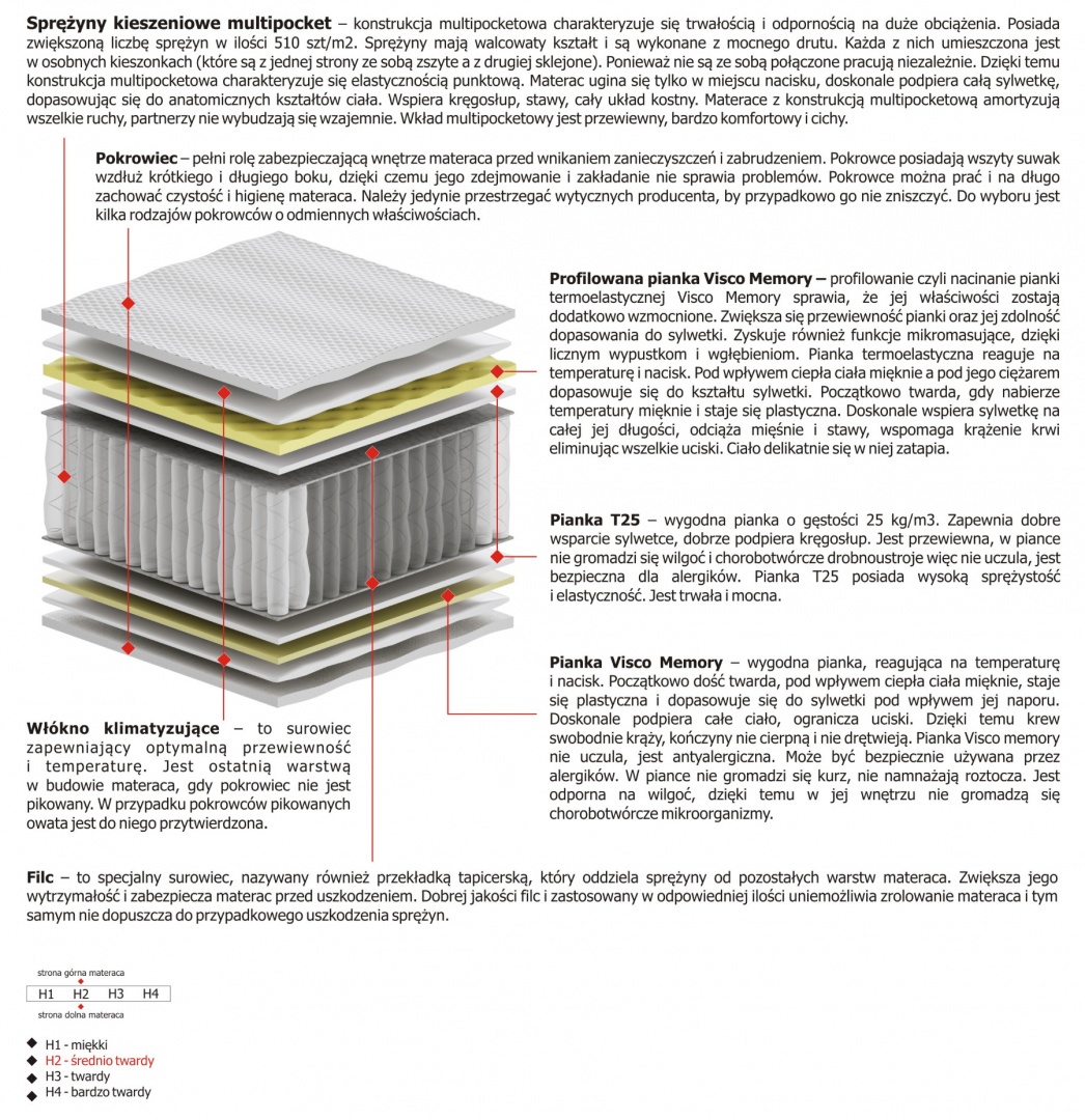 Materac Arian Multipocket 100x170 cm