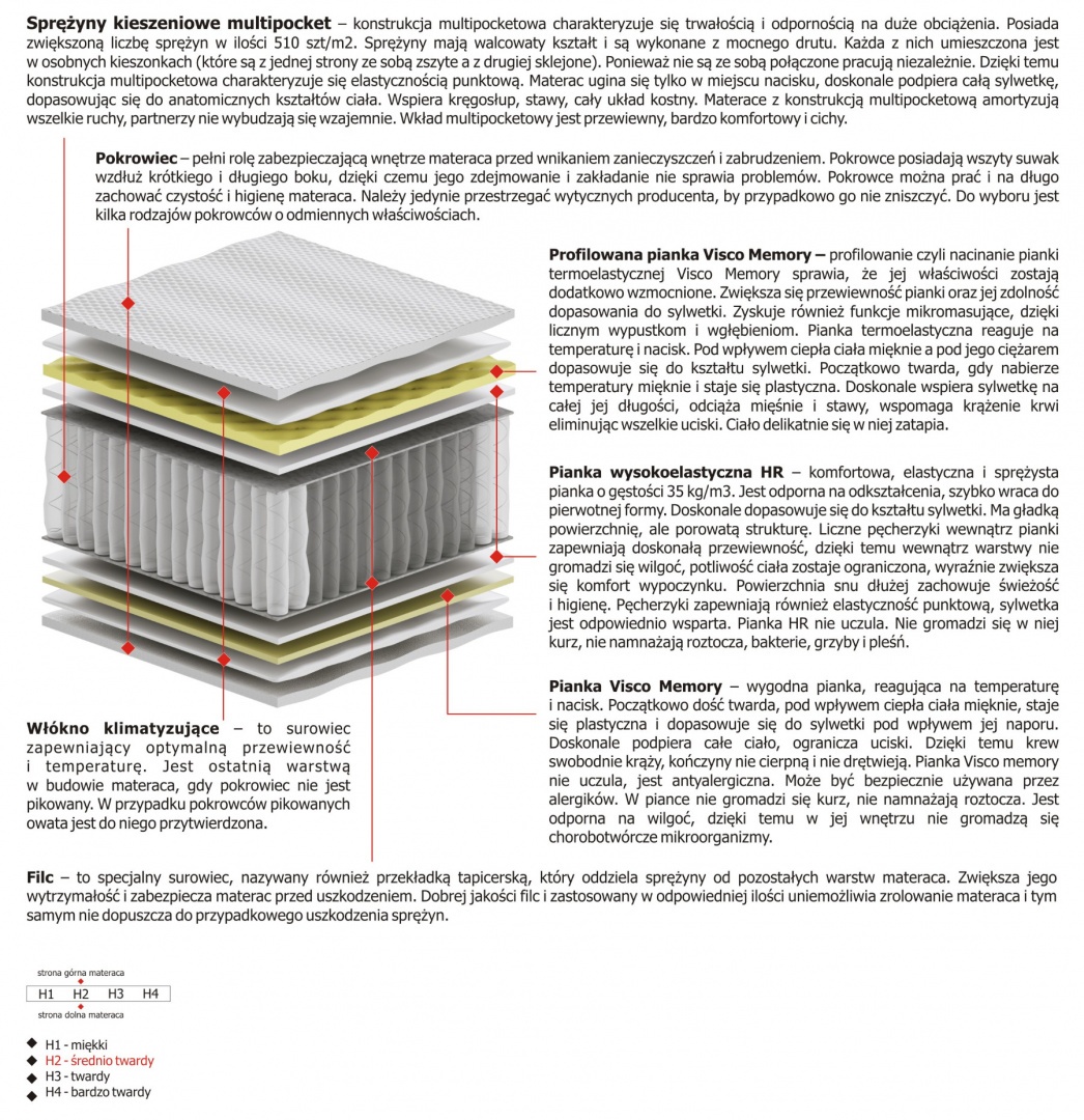 Materac Arian Multipocket 100x170 cm