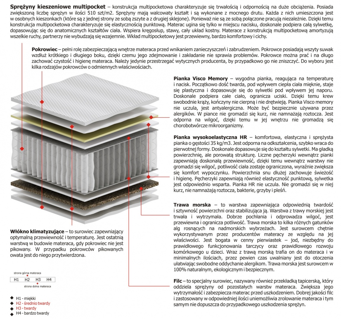 Materac Zeta Multipocket 100x120 cm