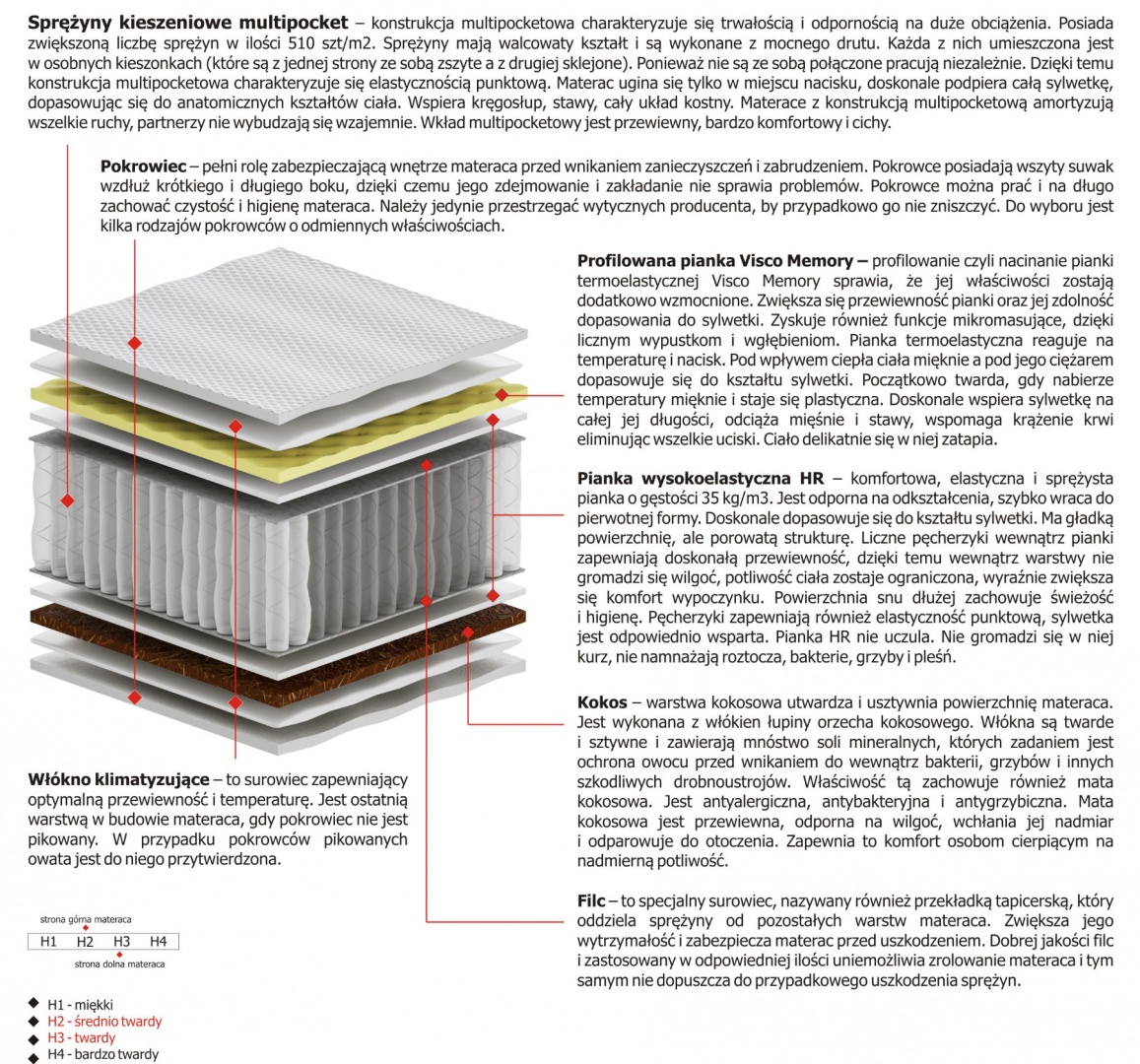 Materac Zeta Multipocket 100x140 cm