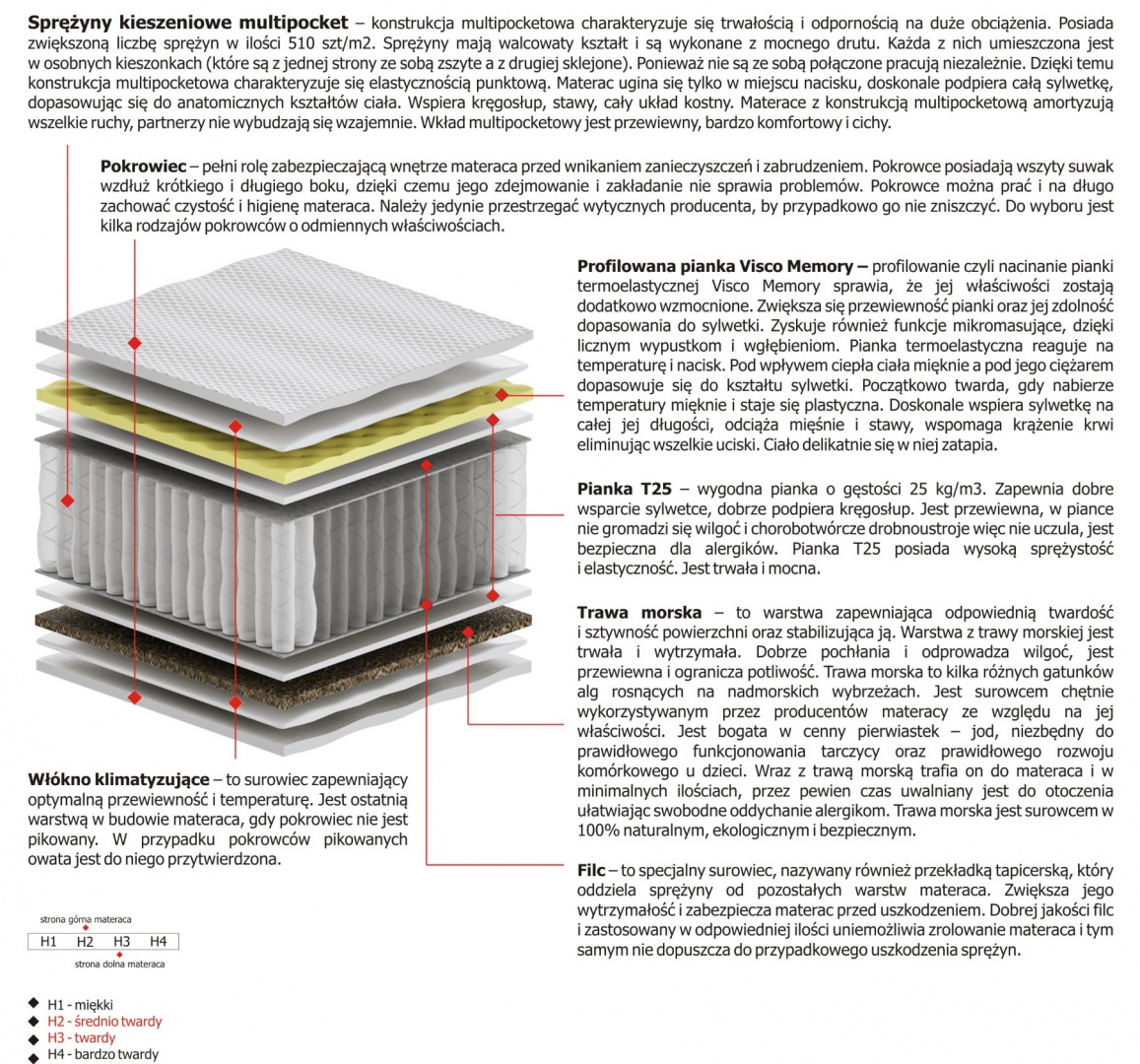 Materac Zeta Multipocket 100x140 cm