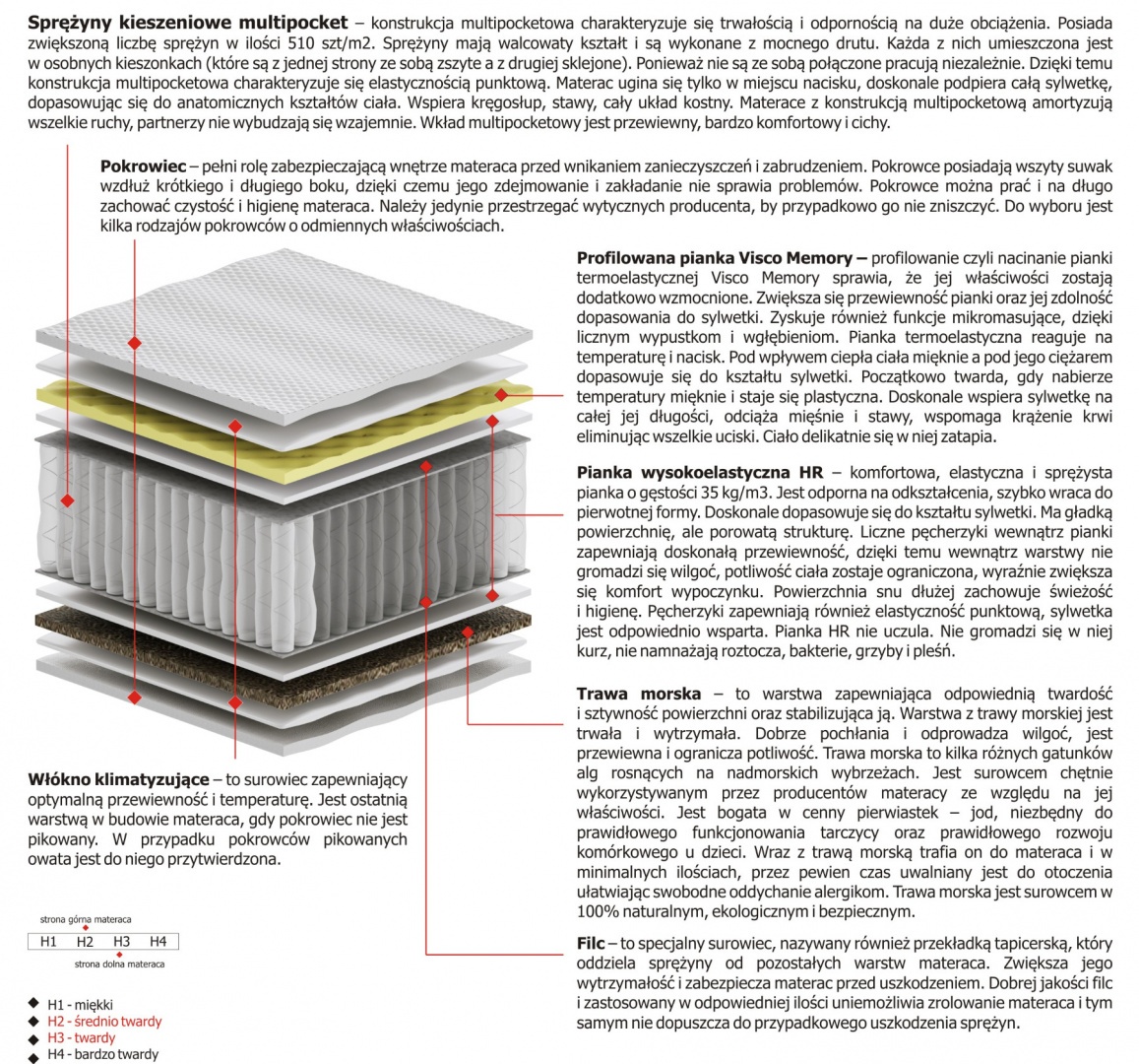 Materac Zeta Multipocket 100x140 cm