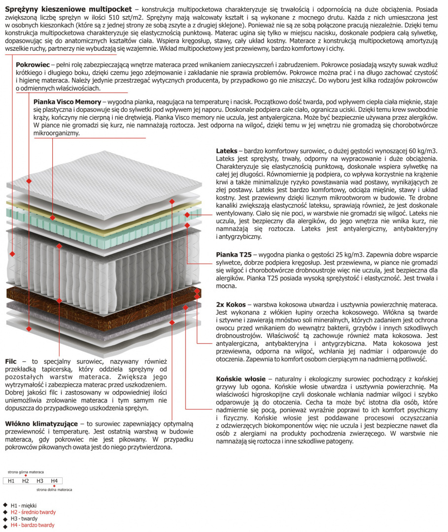 Materac Hektor Multipocket 100x210 cm