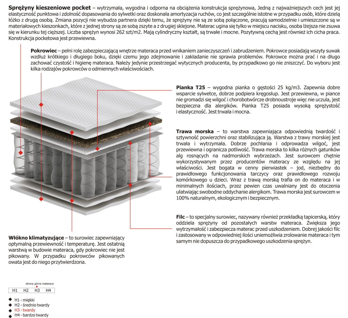 Materac Natal Max Plus 190x225 cm